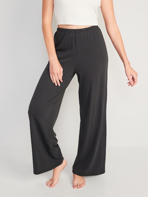 High-Waisted Sunday Sleep Wide-Leg Pajama Pants