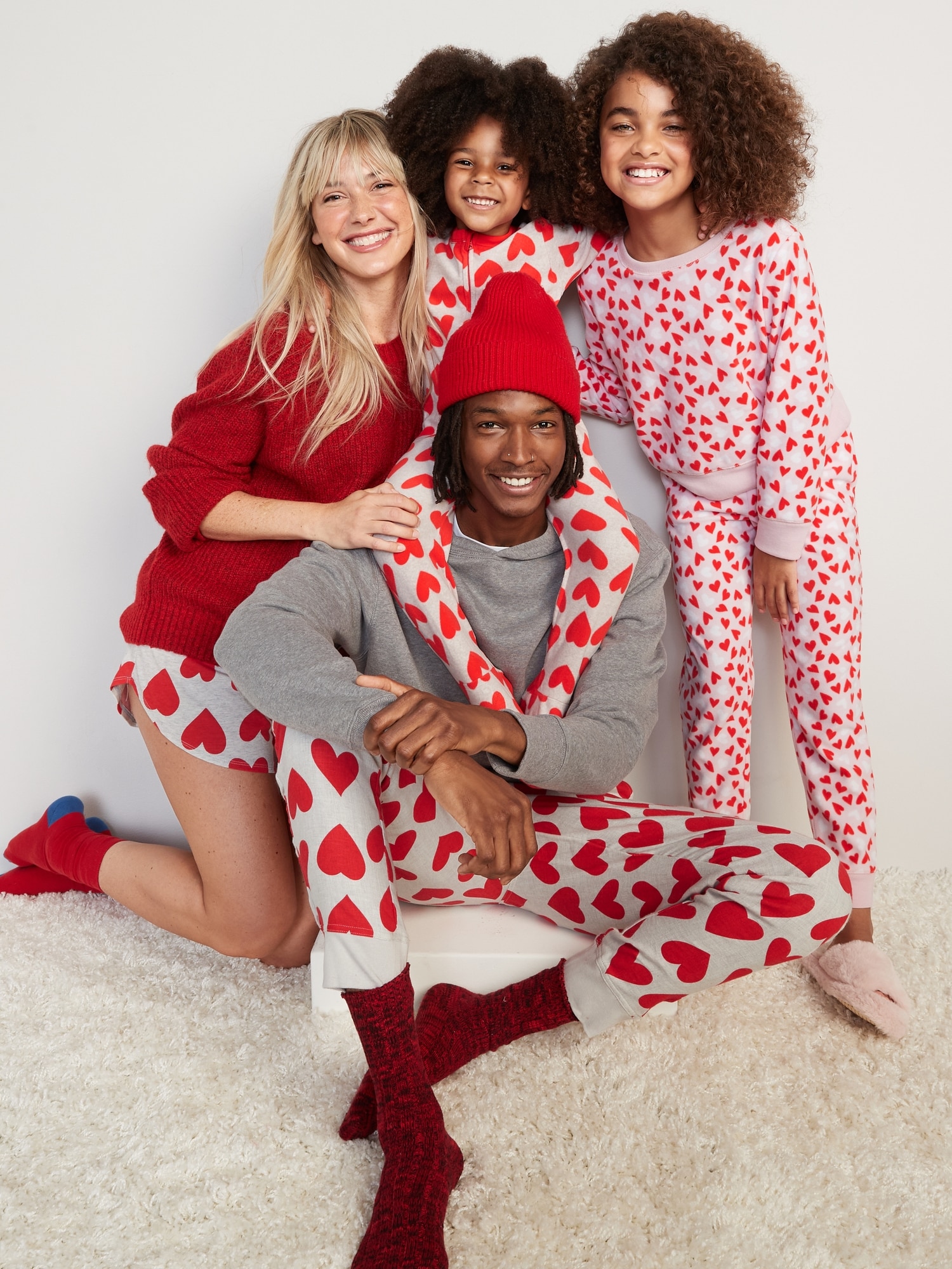 Matching Gender-Neutral Valentine's Day Snug-Fit Pajamas for Kids