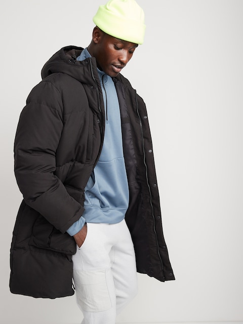 Oversized Down & Feathers Fill Hooded Parka Coat