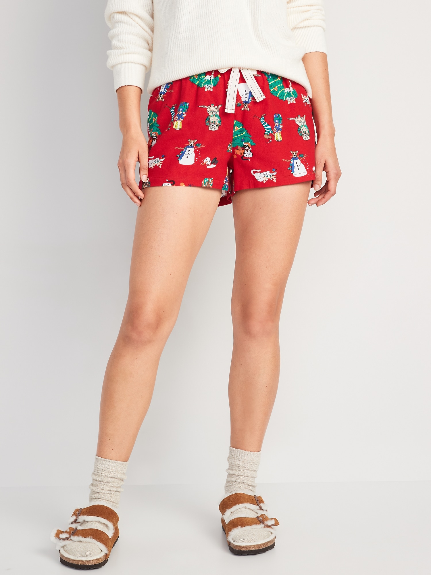 Matching Flannel Pajama Shorts for Women -- 2.5-inch inseam