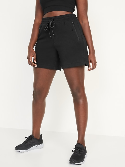 Image number 5 showing, High-Waisted Dynamic Fleece Shorts -- 6-inch inseam