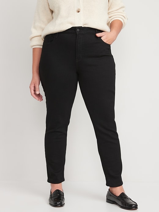 High-Waisted Power Slim Straight Black Jeans for Women | Old Navy
