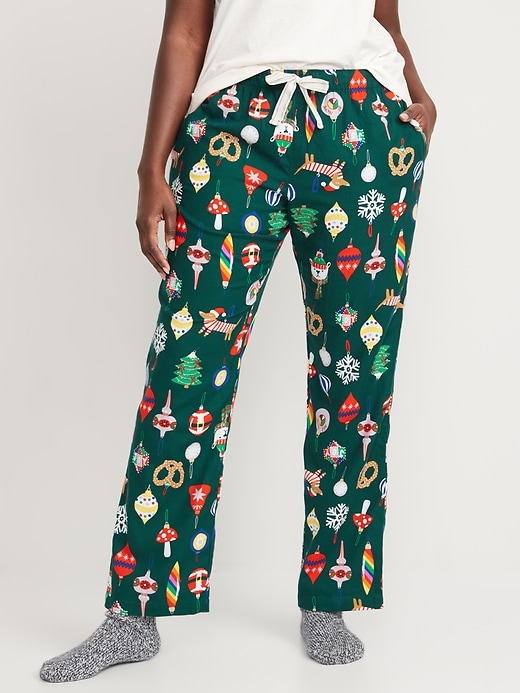 Image number 4 showing, Mid-Rise Flannel Pajama Pants