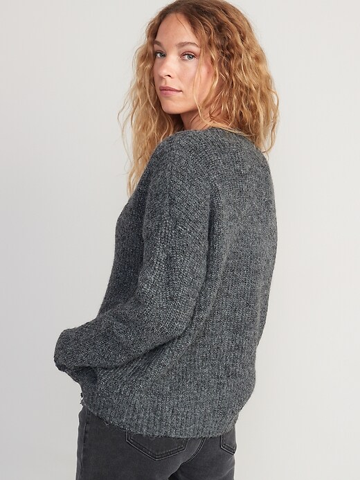 Image number 2 showing, Mélange Cozy Shaker-Stitch Cardigan Sweater for Women