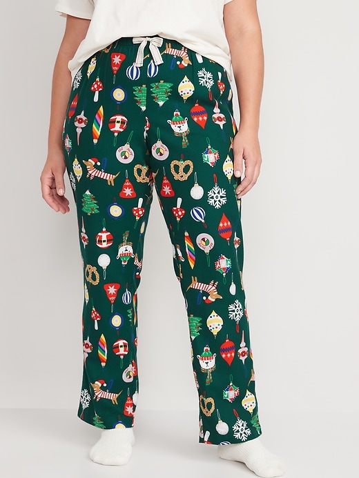 Image number 6 showing, Mid-Rise Flannel Pajama Pants