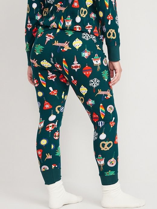 Mid-Rise Matching Printed Pajama Leggings