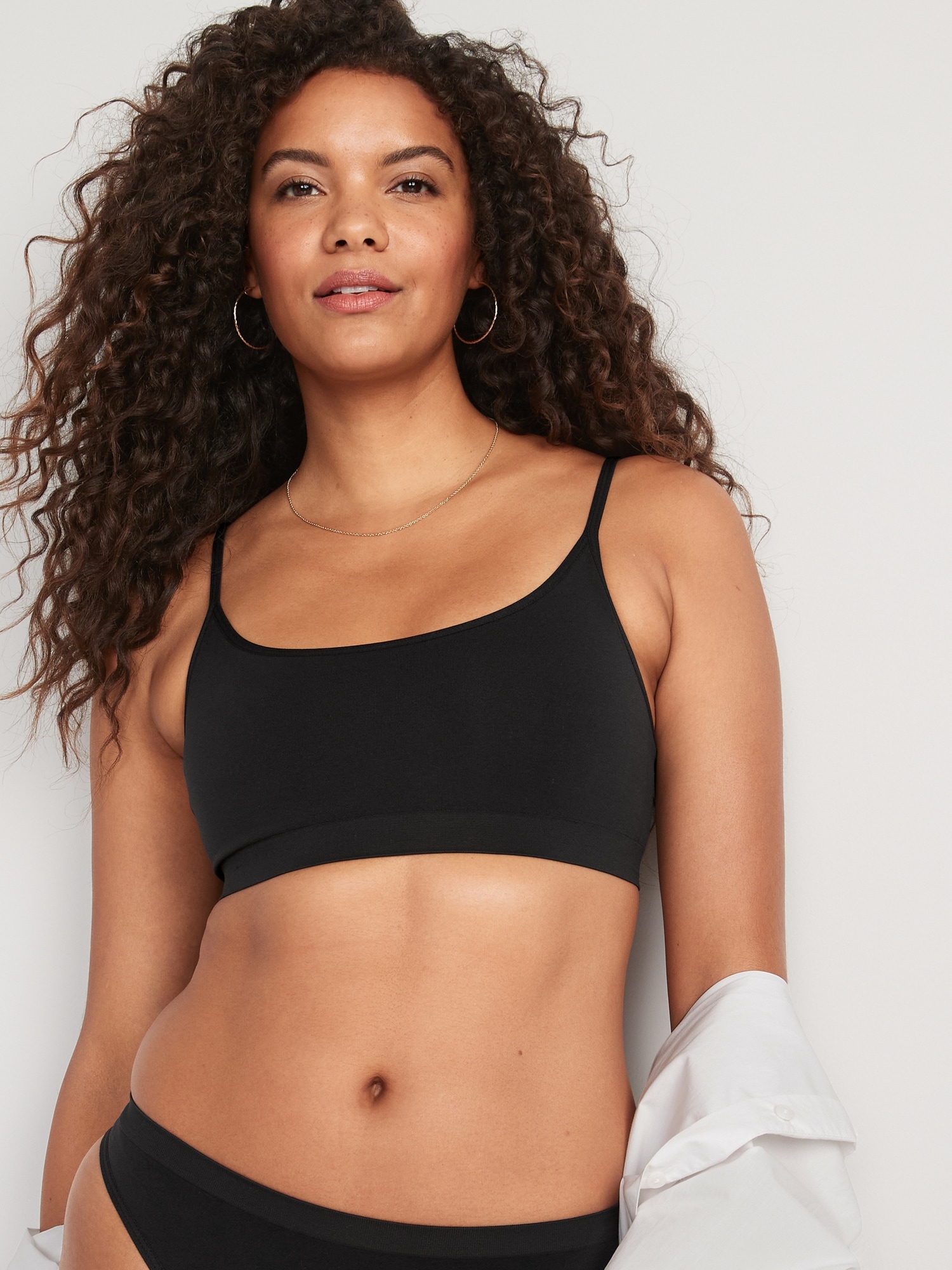 Old Navy Seamless Cami Bralette Top for Women black. 1