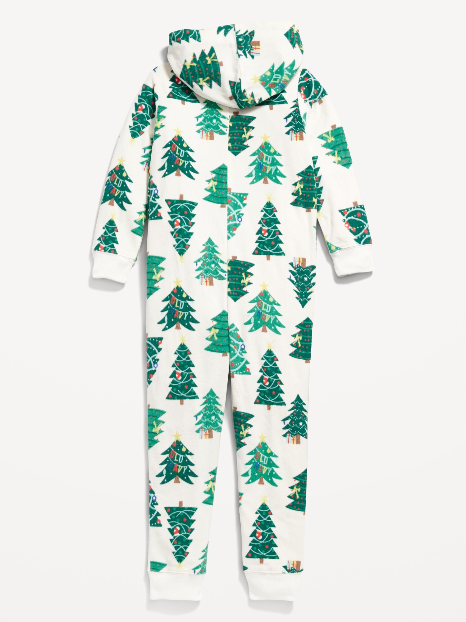 Gender neutral matching microfleece hooded one piece pajamas for kids