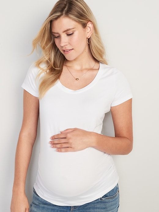 Image number 1 showing, Maternity Scoop-Neck T-Shirt