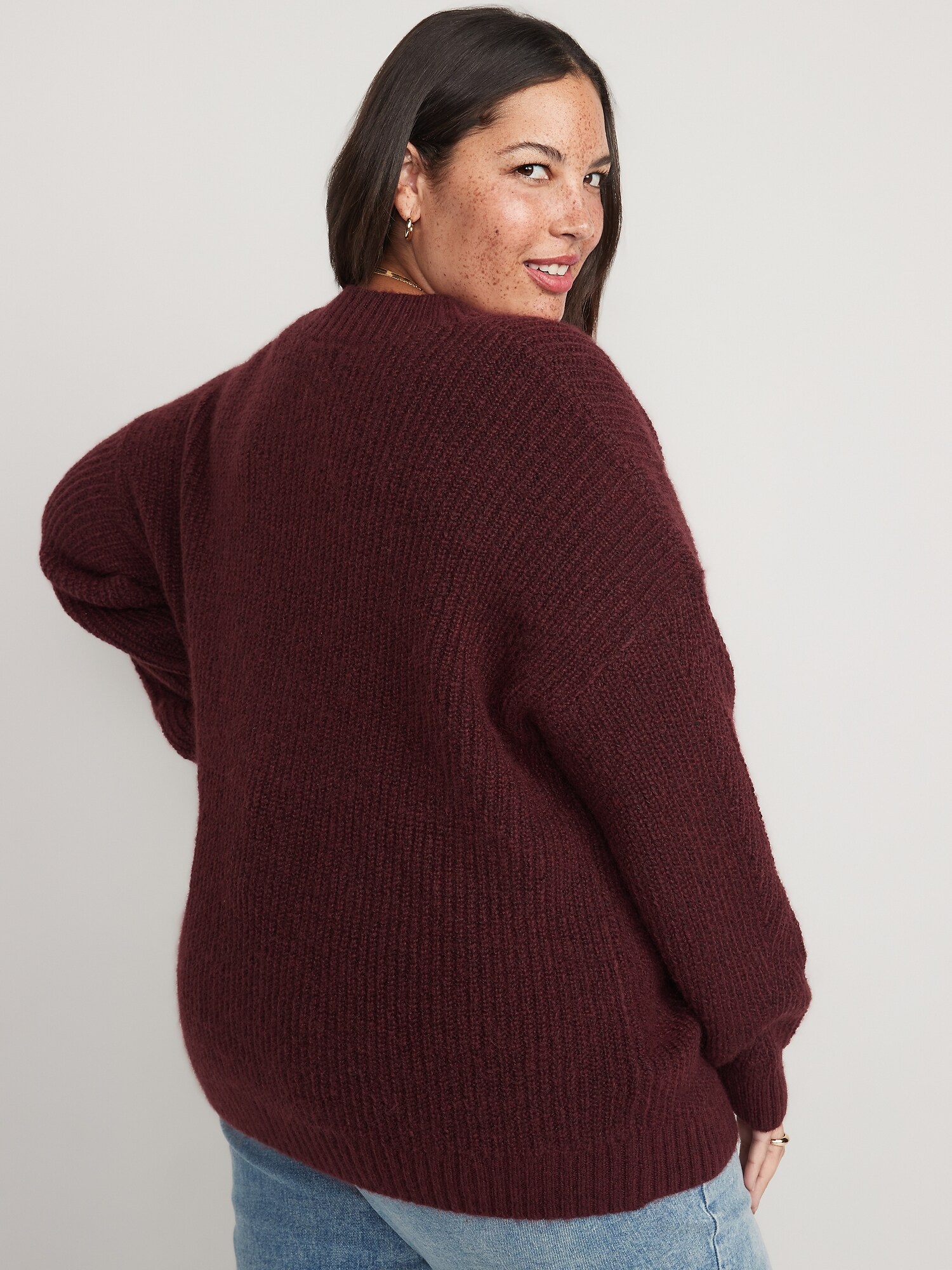 Plus size clearance shaker knit sweater