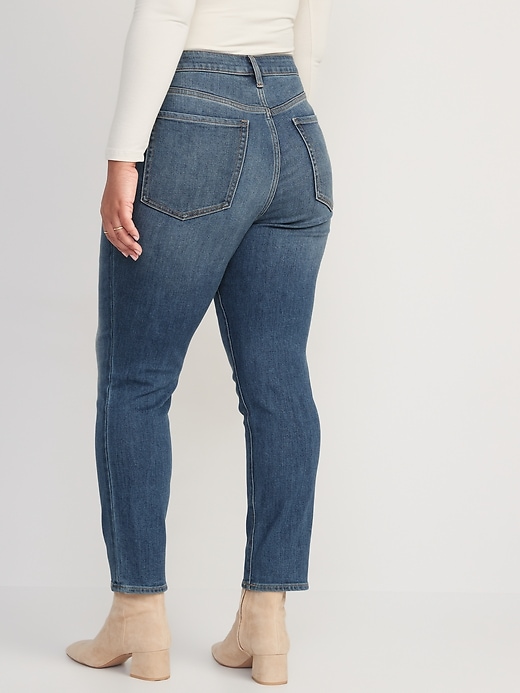Image number 6 showing, High-Waisted OG Straight Medium-Wash Built-In Warm Ankle Jeans for Women
