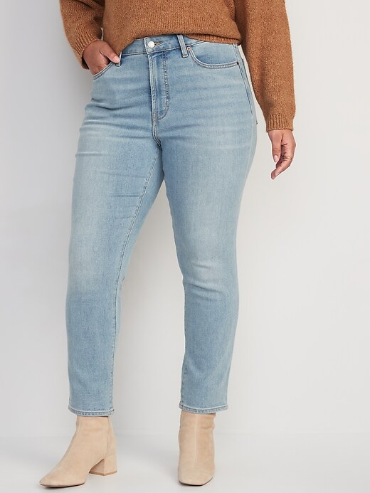 Image number 5 showing, High-Waisted OG Straight Built-In Warm Ankle Jeans for Women