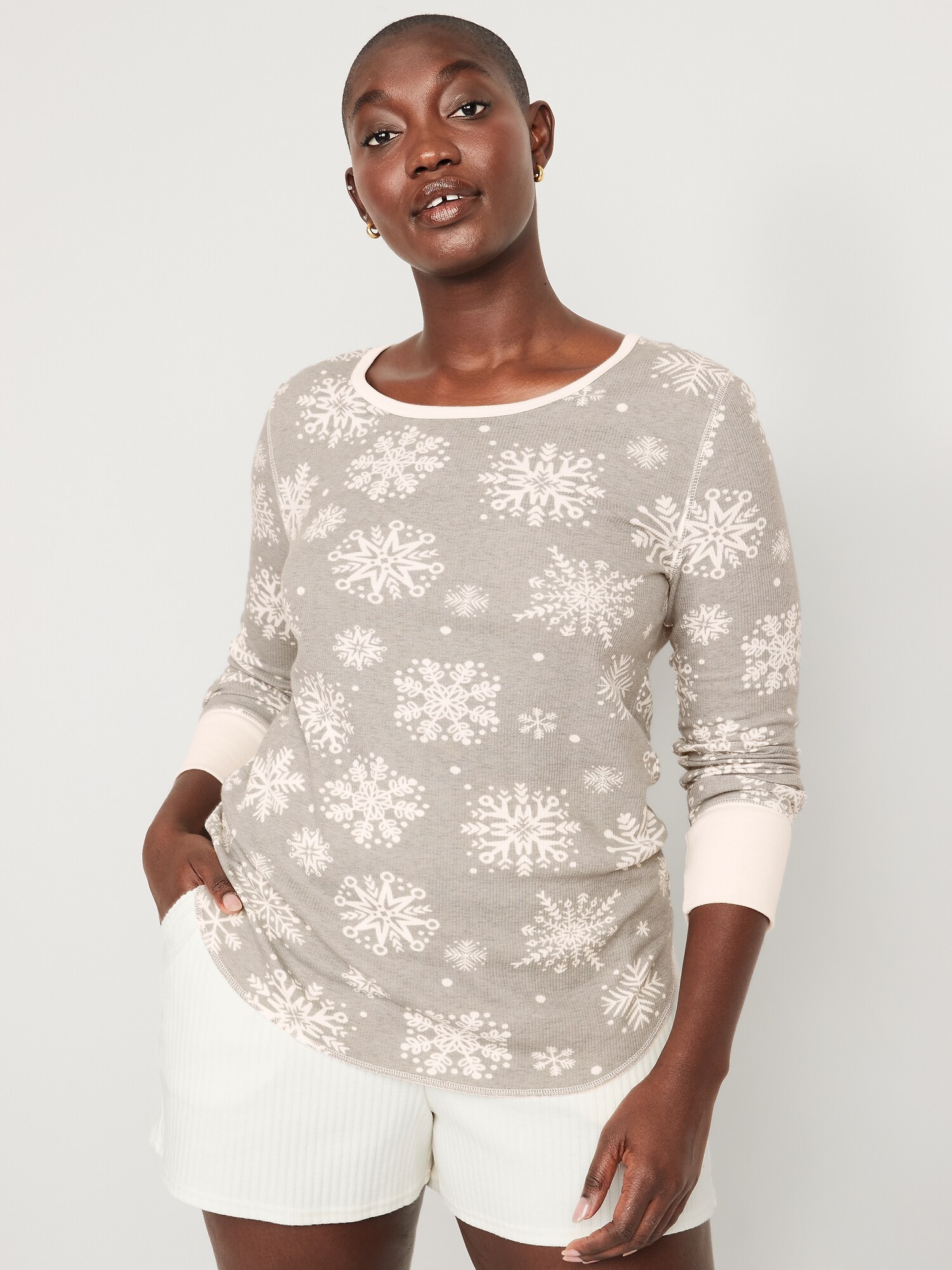 Printed ThermalKnit LongSleeve Pajama Top Old Navy