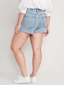 Curvy High-Waisted OG Straight Cut-Off Jean Shorts for Women -- 3-inch  inseam