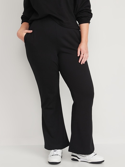 Women High Strappy Waisted Solid Wide Leg Flare Sweatpants Club Pants