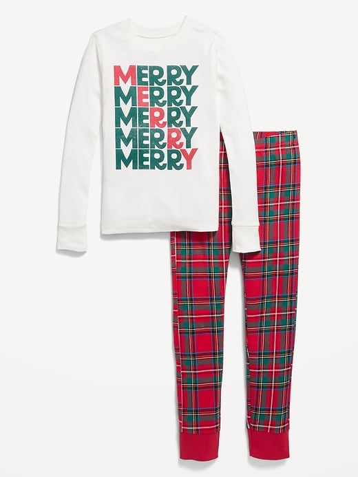 View large product image 1 of 4. Gender-Neutral Holiday Matching Snug-Fit Pajama Set for Kids