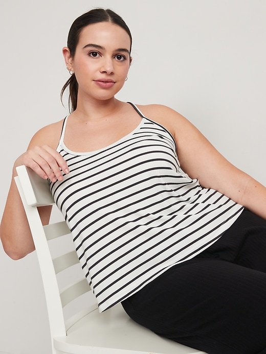 Image number 3 showing, Sunday Sleep Striped Rib-Knit Cami Top