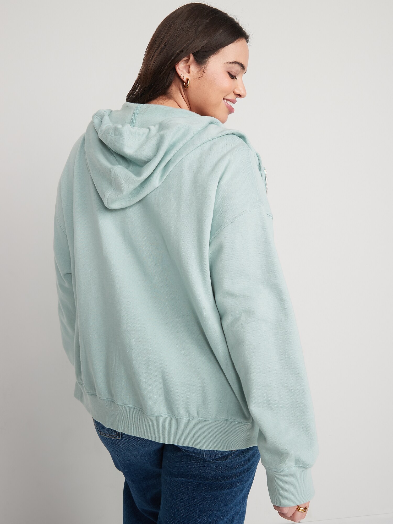 Slouchy Fleece Full-Zip Hoodie for Women