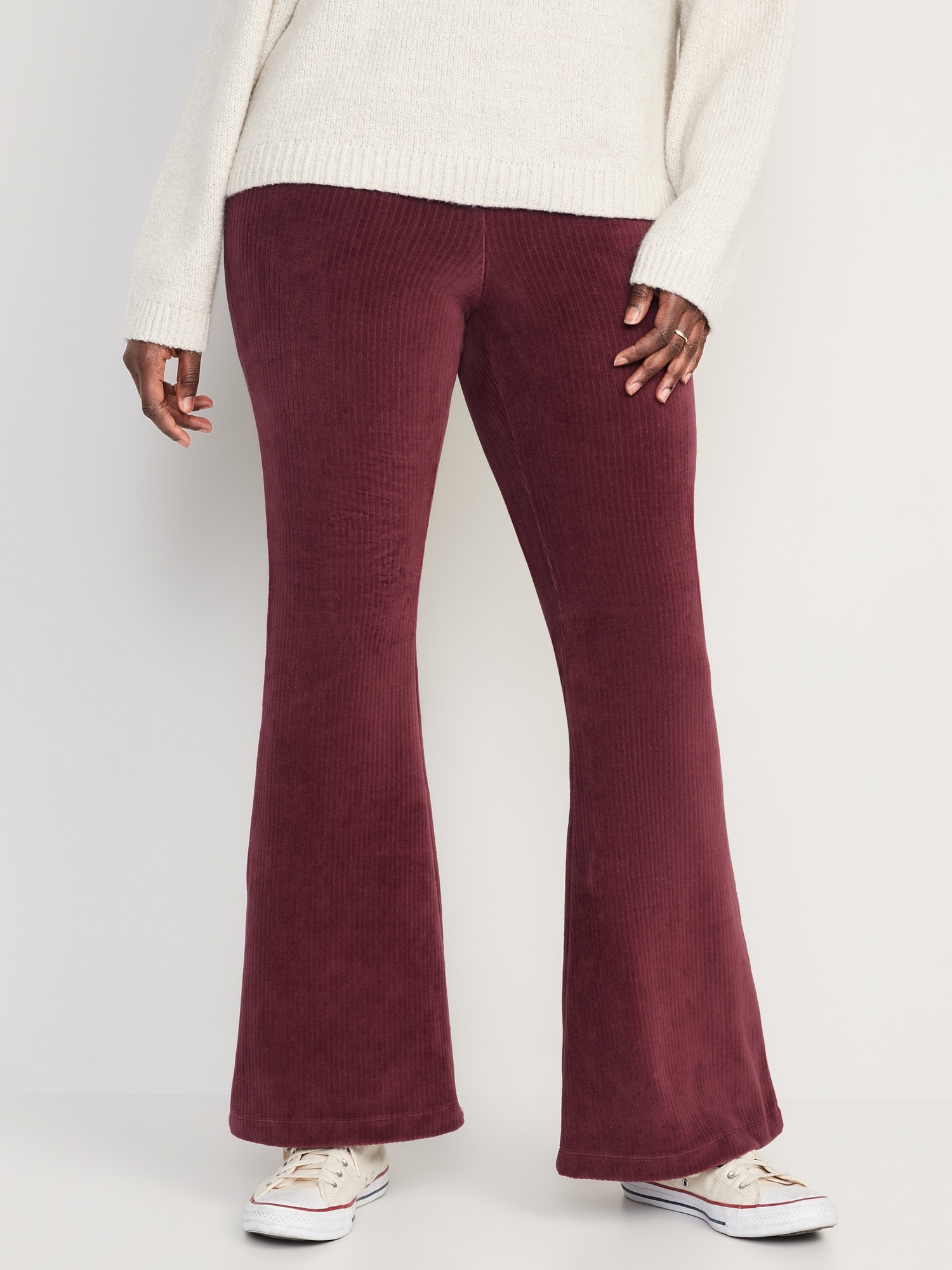 High-Waisted Corduroy Super-Flare Leggings For Women | Old Navy