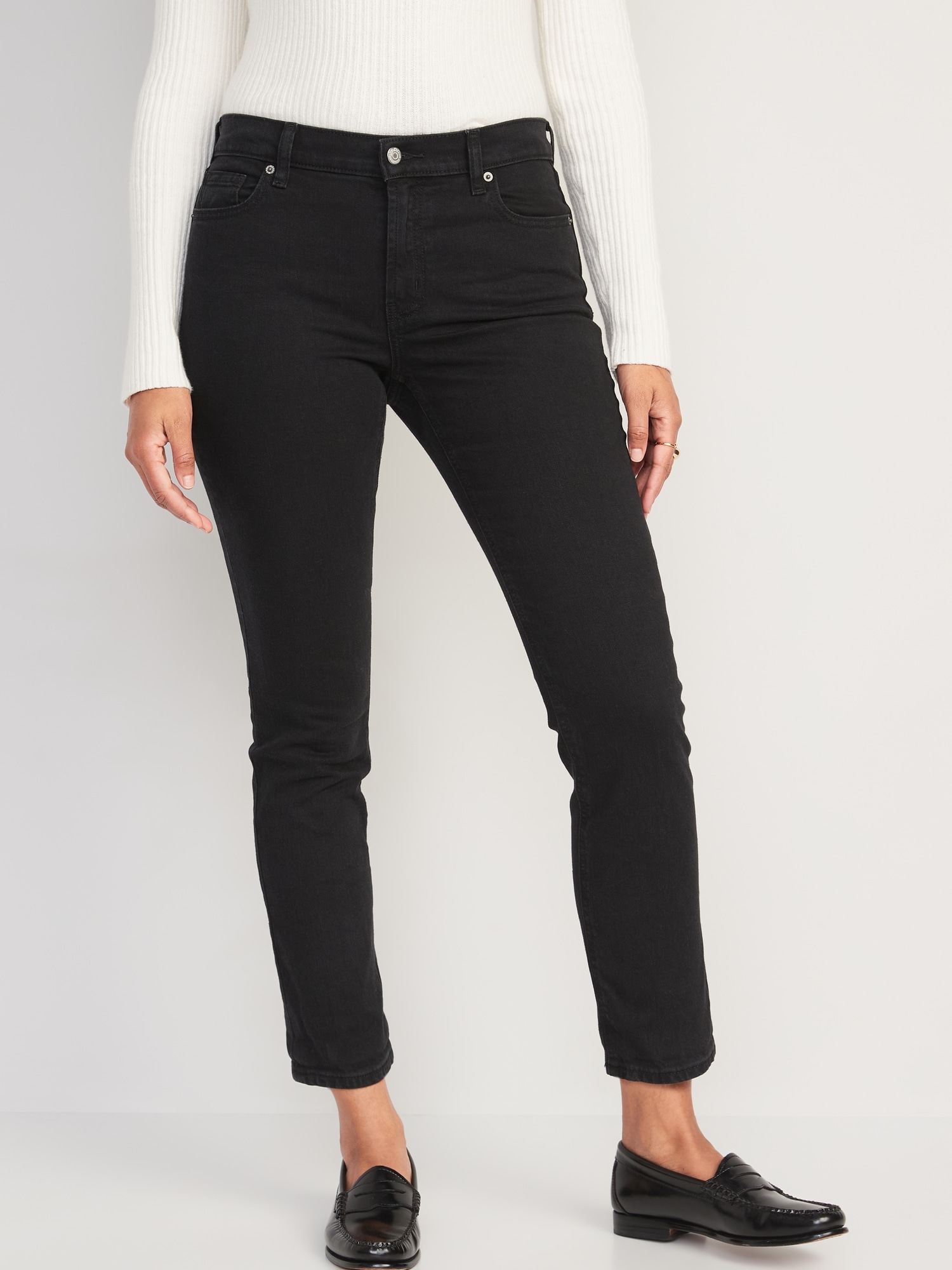 LowRise BlackWash Boyfriend Straight Jeans for Women Old Navy