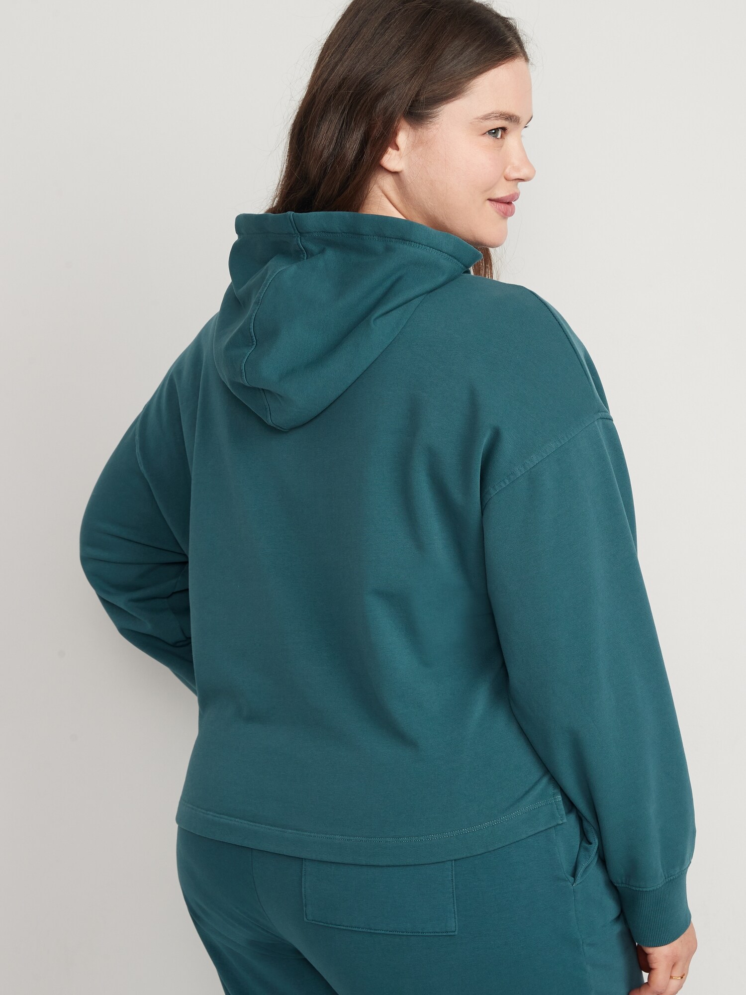 Oversized Velour-Lined Hoodie