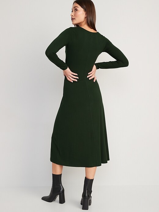 Image number 2 showing, Fit & Flare Twist-Front Cutout Midi Dress