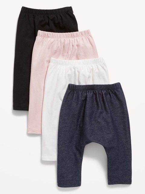 4-Pack Solid U-Shaped Pants for Baby - Black, White, Pink, Faux