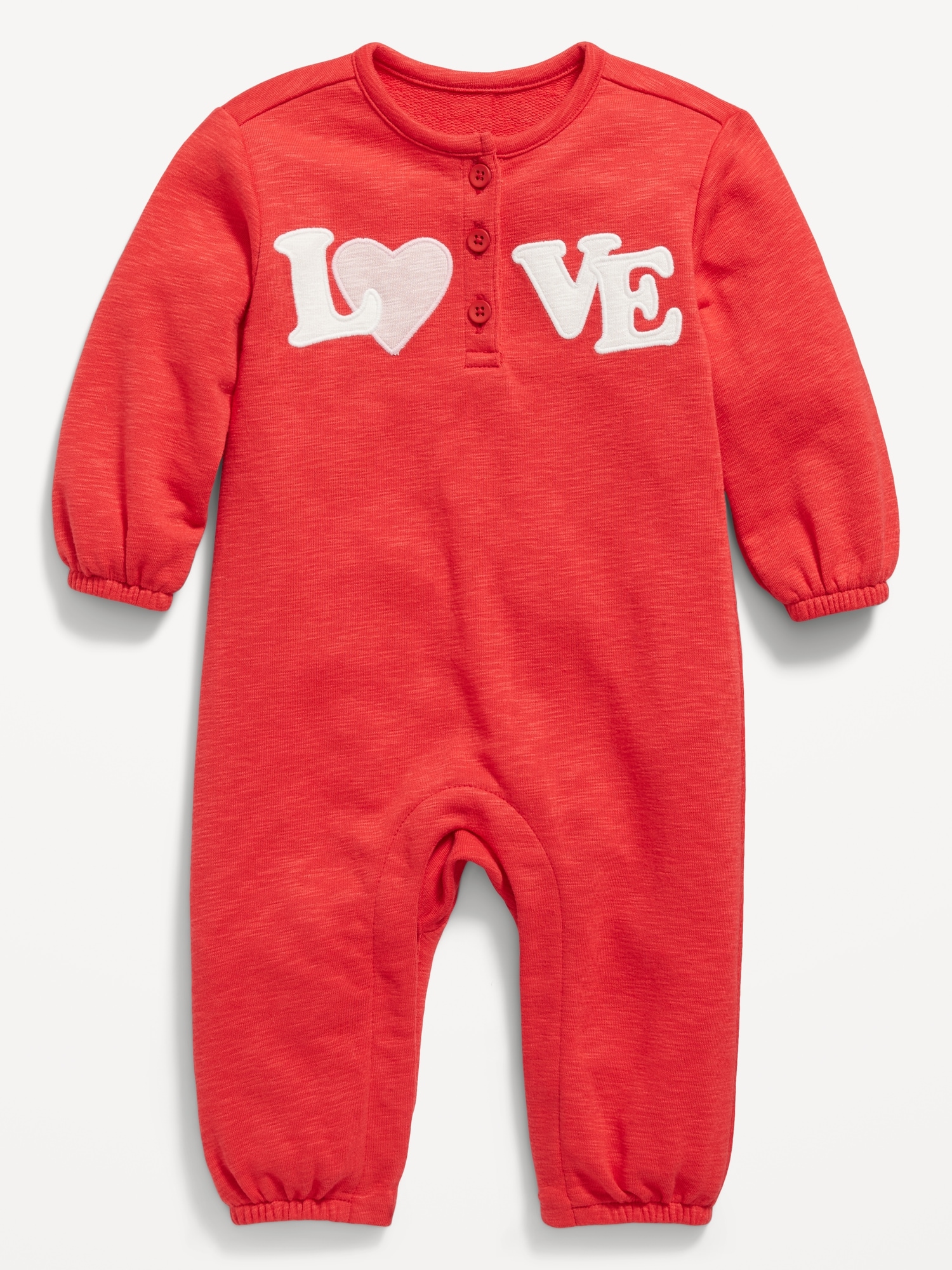 Old Navy Unisex French Terry Henley One-Piece for Baby red. 1 Old Navy Unisex French Terry Henley One-Piece for Baby red. 1