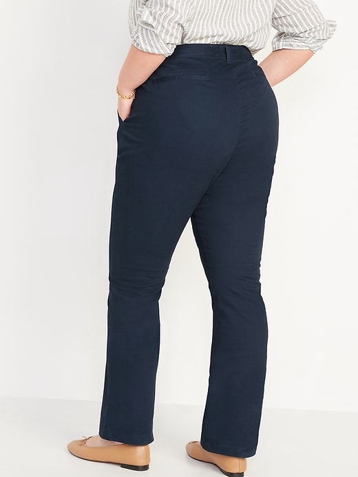 Olive Toned Leghigh Waist Navy Blue Pencil Pants For Women - Summer Zip  Boot Cut