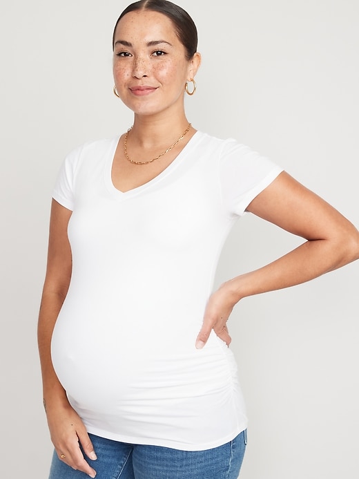 View large product image 1 of 1. Maternity V-Neck T-Shirt