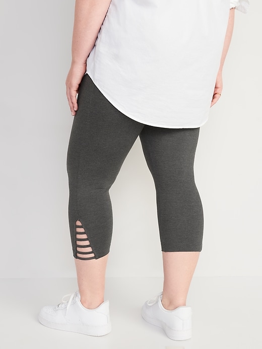 Plus Model Magazine - High-Waisted Lattice-Hem Plus-Size Leggings $23 20%  Off with Code SWEET Size 3X and 4X available Click here