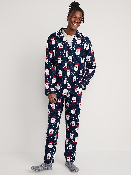 View large product image 1 of 3. Matching Holiday Print Flannel Pajamas Set