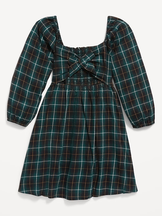 Long-Sleeve Smocked Plaid Fit & Flare Dress for Girls | Old Navy