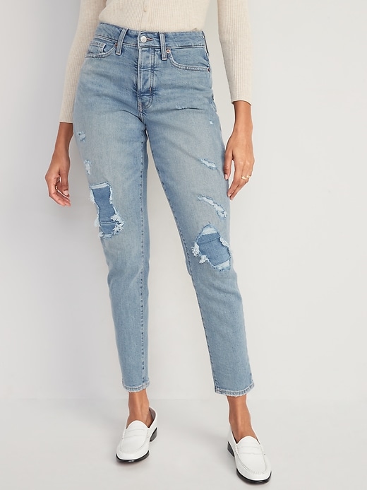 Image number 1 showing, Curvy High-Waisted Button-Fly OG Straight Jeans for Women