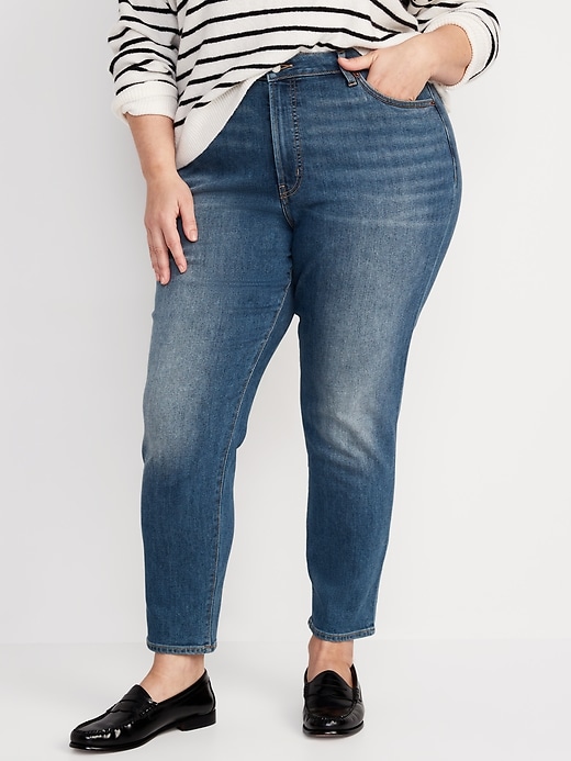Image number 7 showing, High-Waisted OG Straight Medium-Wash Built-In Warm Ankle Jeans for Women
