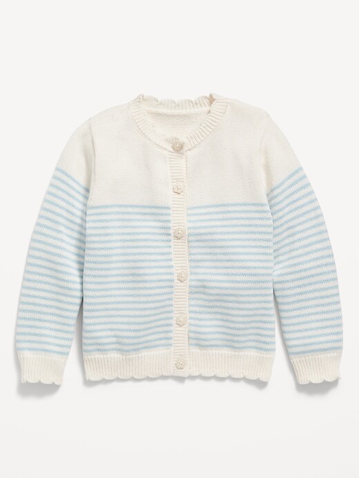 View large product image 1 of 2. Scallop-Edged Button-Front Cardigan for Toddler Girls