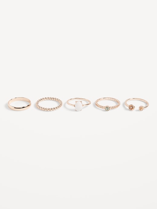 Image number 1 showing, Gold-Tone Rings 5-Pack for Women