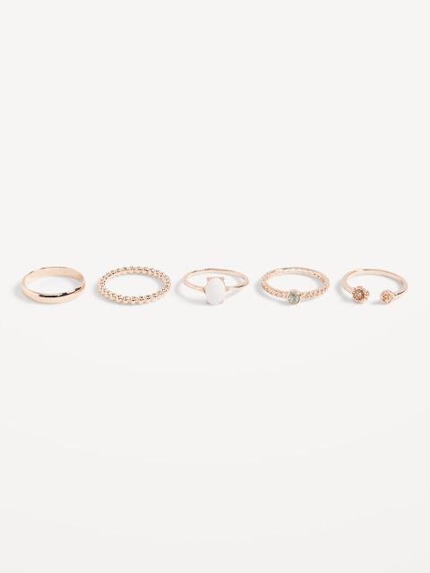 Gold-Tone Rings 5-Pack for Women