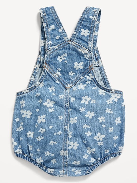 Image number 2 showing, Printed Jean Shortall Romper for Baby