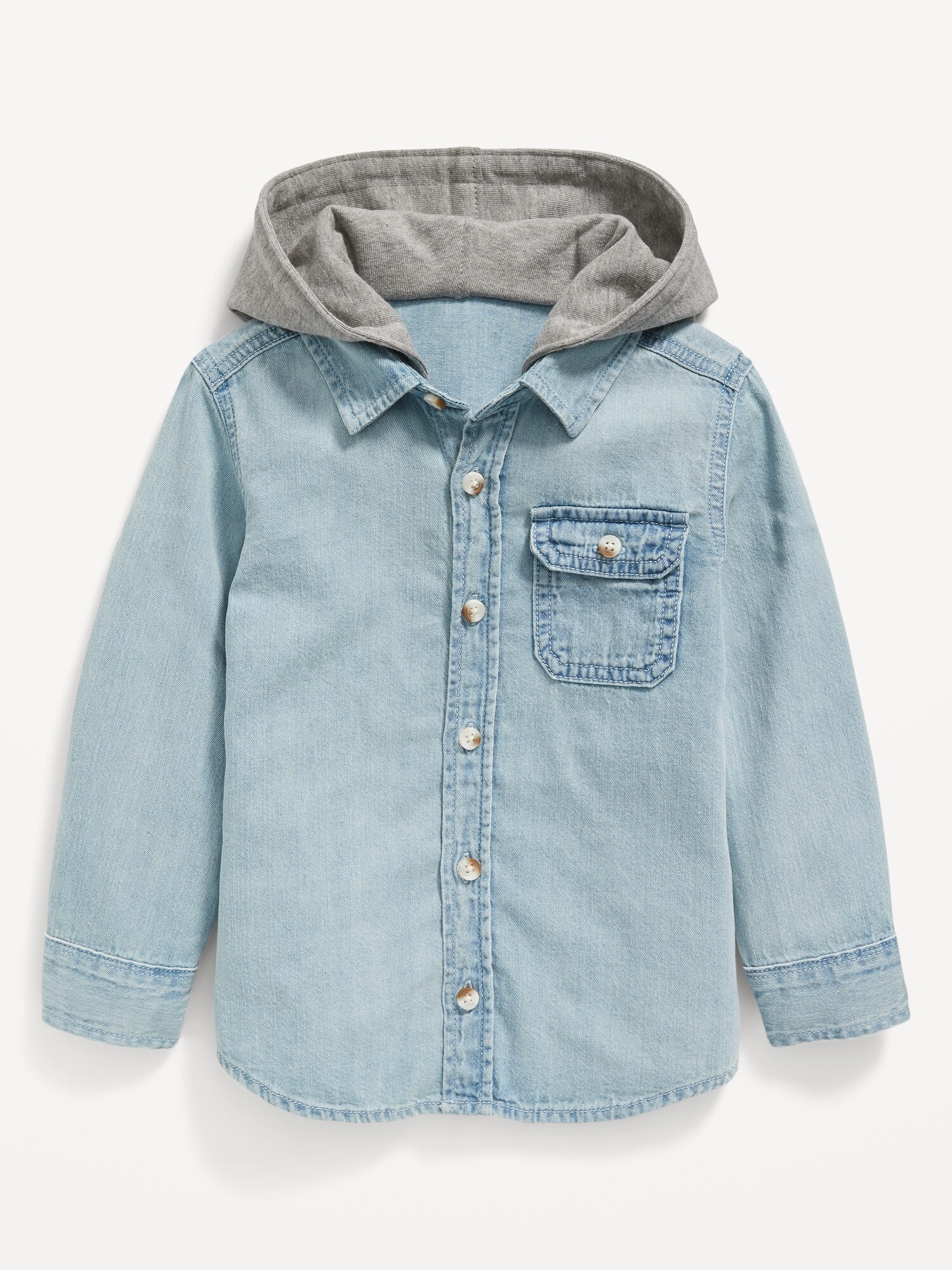 Hooded ButtonFront Jean Shirt for Toddler Boys Old Navy