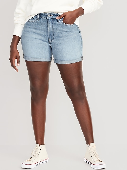 Image number 5 showing, High-Waisted OG Cuffed Jean Shorts for Women -- 5-inch inseam