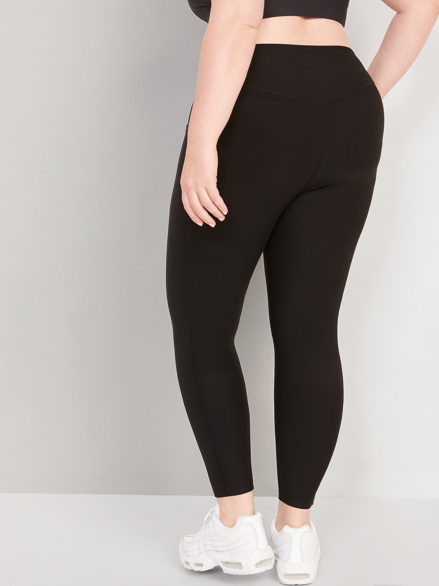 High-Waisted PowerSoft Rib-Knit 7/8 Leggings for Women | Old Navy