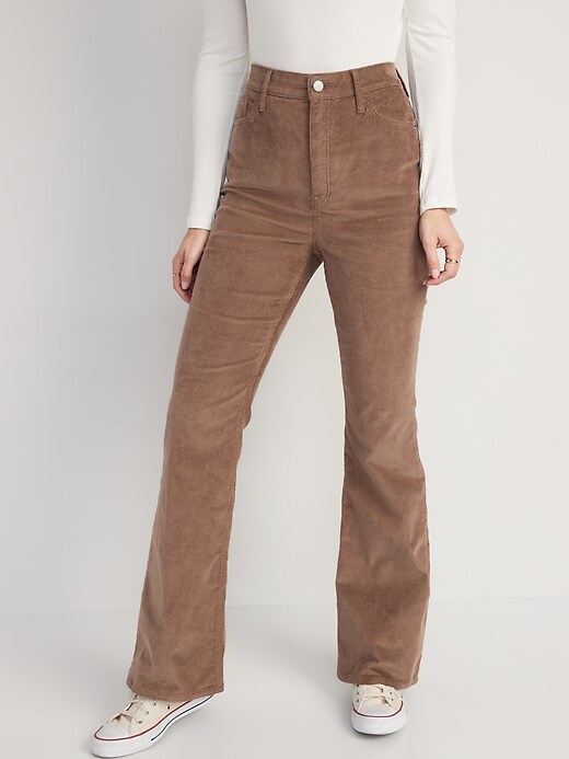 Image number 1 showing, Higher High-Waisted Flare Corduroy Pants