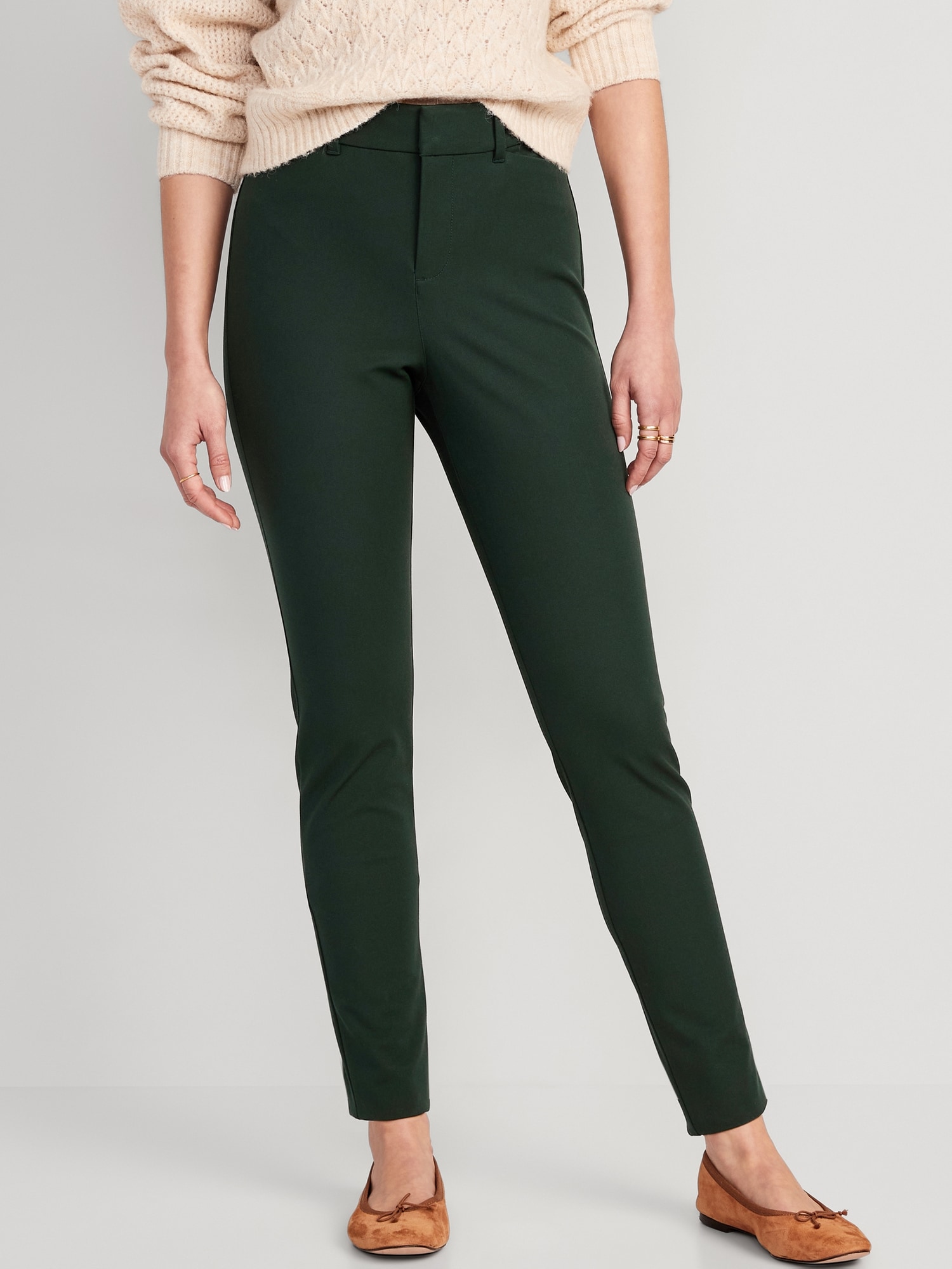 Old Navy High-Waisted Pixie Skinny Pants for Women green. 1