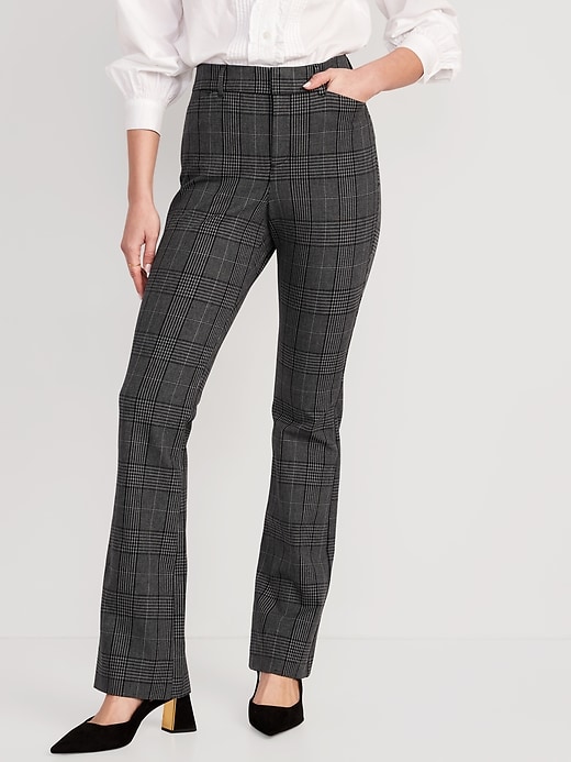 High rise plaid pants hotsell