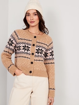 Matching Holiday Fair Isle Cardigan Sweater for Women