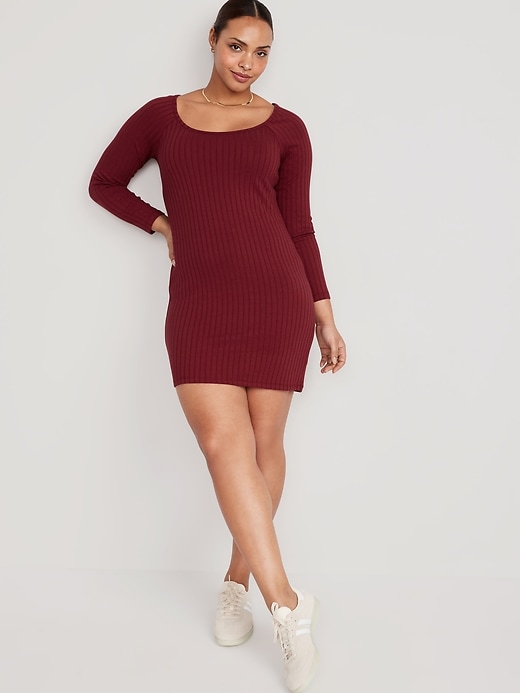 Fitted Rib-Knit Mini Dress