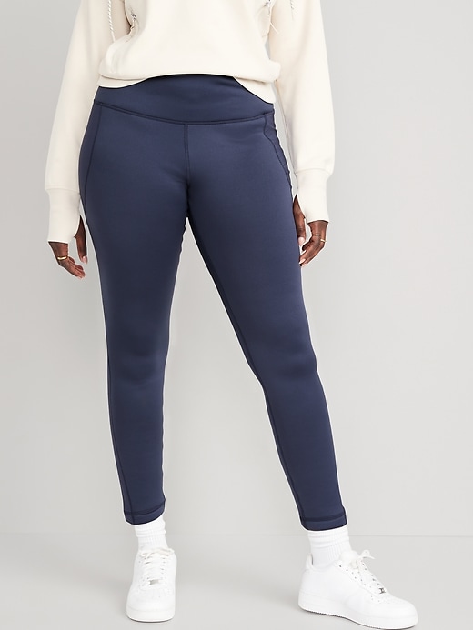 High-Waisted Built-In Warm Fleece-Lined Performance Leggings for