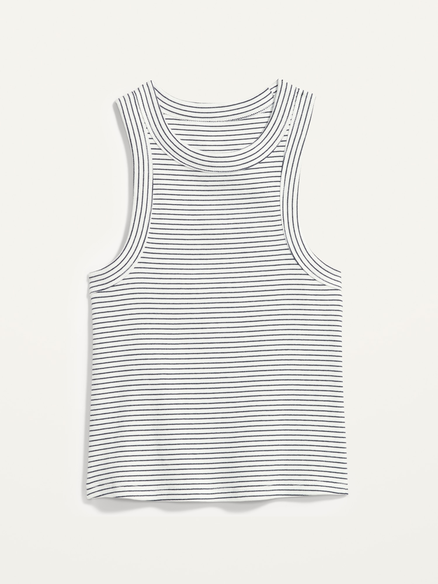 Striped Rib-Knit Cropped Tank Top for Women | Old Navy