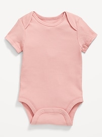 Image number 1 showing, Unisex Short-Sleeve Rib-Knit Bodysuit for Baby
